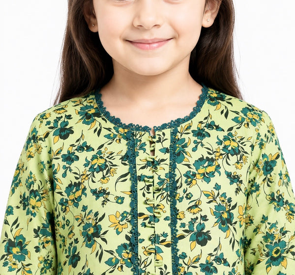 Girls Printed Cotton 2 Piece Suit – Soft Cotton Casual Wear for Kids