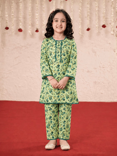 Girls Printed Cotton 2 Piece Suit – Soft Cotton Casual Wear for Kids